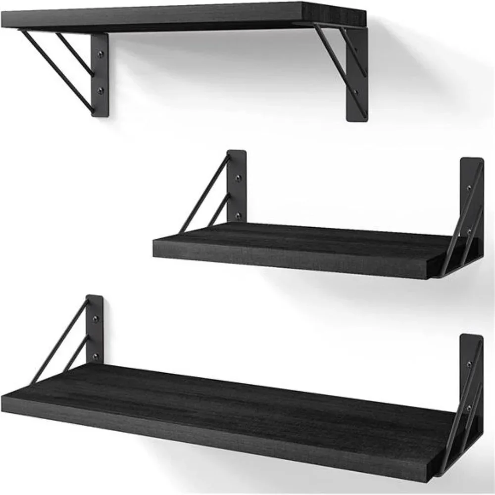 Floating Wall Shelves Set of 3 for Bedroom Decor for Living Room Kitchen Bedroom